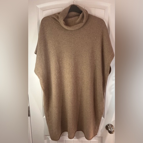 Eileen Fisher Sweaters - Eileen Fisher Cashmere Turtleneck Poncho Sweater XL Oatmeal Tunic